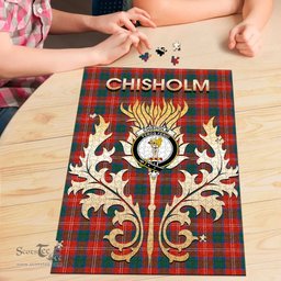 Scottish Chisholm Ancient Clan Tartan Puzzle - Thistle Scotland Style Scottish Plaid Tartan Plaid