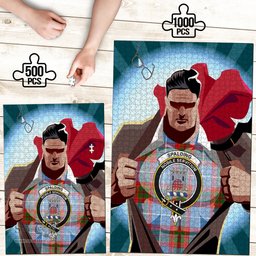 Scottish Spalding Clan Tartan Puzzle - Supper Hero Style Scottish Plaid Tartan Plaid