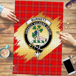 Scottish Burnett Modern Clan Tartan Puzzle - Gold Style Scottish Plaid Tartan Plaid