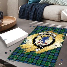 Scottish Forsyth Ancient Clan Tartan Puzzle - Gold Style Scottish Plaid Tartan Plaid