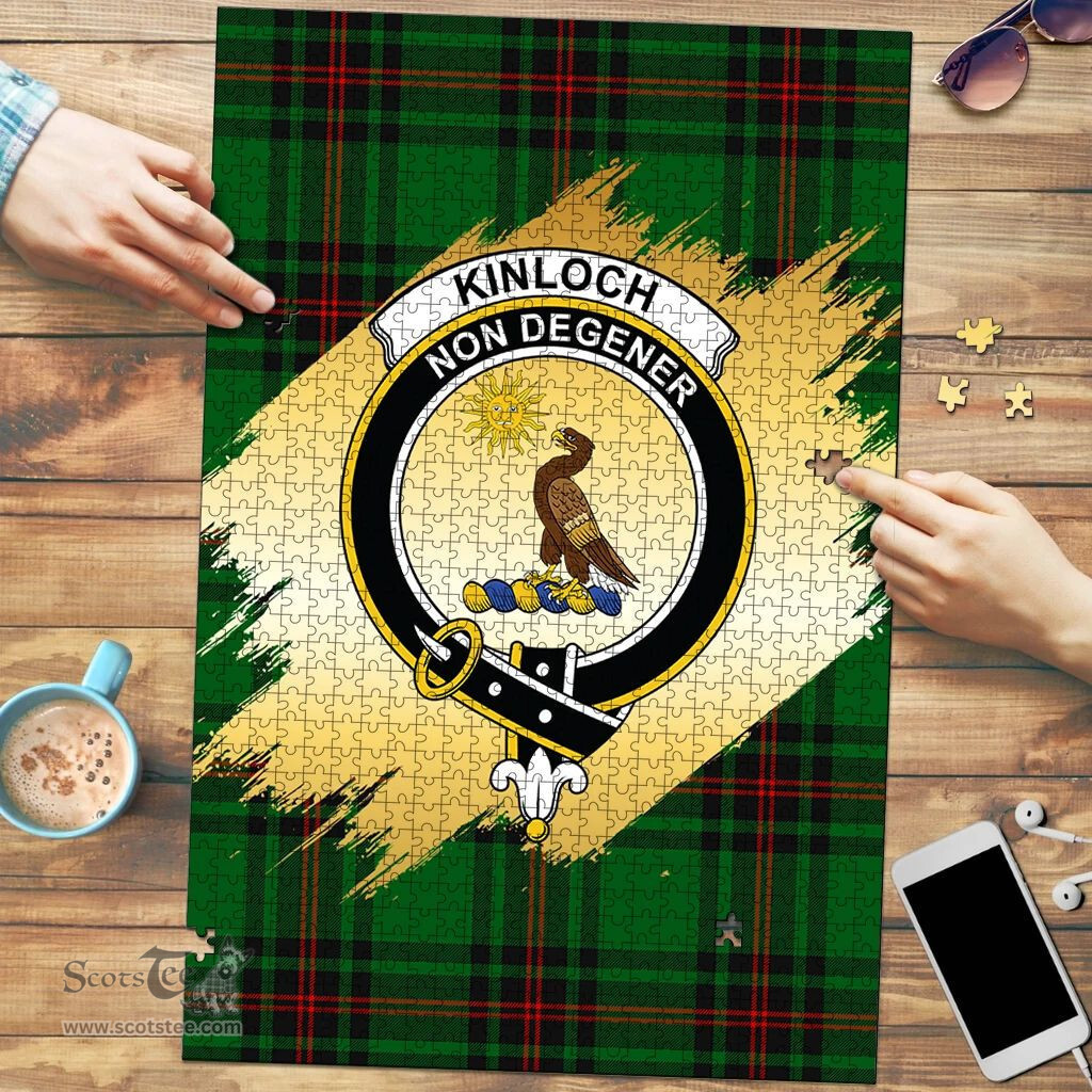 Scottish Kinloch Clan Tartan Puzzle - Gold Style Scottish Plaid Tartan Plaid