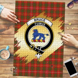 Scottish Bruce Modern Clan Tartan Puzzle - Gold Style Scottish Plaid Tartan Plaid