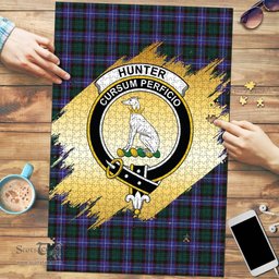 Scottish Hunter Modern Clan Tartan Puzzle - Gold Style Scottish Plaid Tartan Plaid