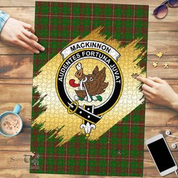 Scottish MacKinnon Hunting Modern Clan Tartan Puzzle - Gold Style Scottish Plaid Tartan Plaid