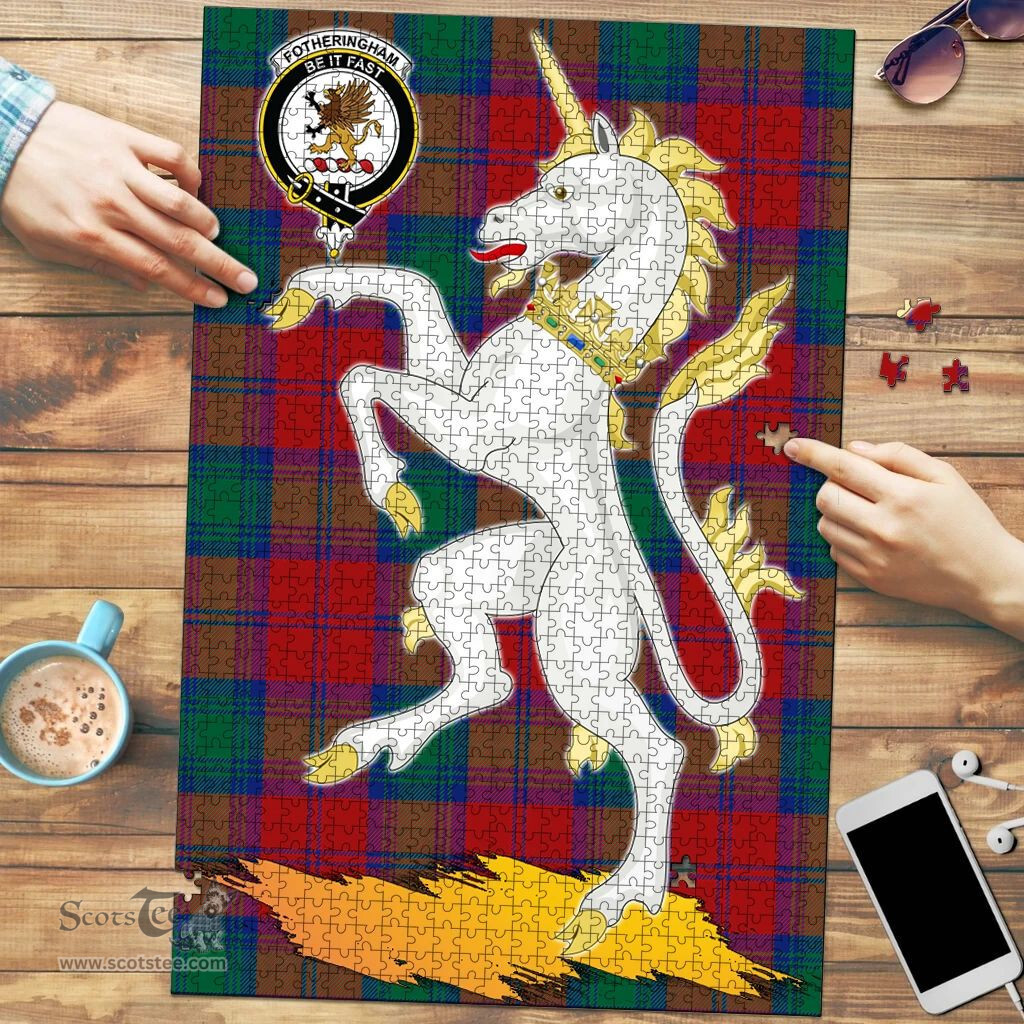 Scottish Fotheringham Modern Clan Tartan Puzzle - Unicorn Style Scottish Plaid Tartan Plaid