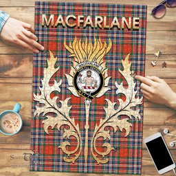 Scottish MacFarlane Ancient Clan Tartan Puzzle - Thistle Scotland Style Scottish Plaid Tartan Plaid