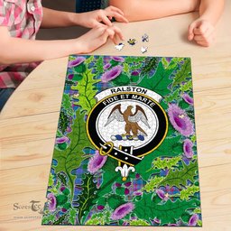 Scottish Ralston Clan Tartan Puzzle - Thistle Pattern Style Scottish Plaid Tartan Plaid