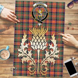 Scottish Stewart Royal Ancient Clan Tartan Puzzle - Thistle Gold Style Scottish Plaid Tartan Plaid