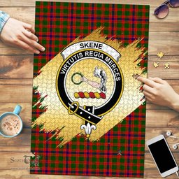 Scottish Skene Modern Clan Tartan Puzzle - Gold Style Scottish Plaid Tartan Plaid