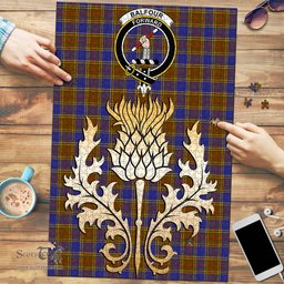 Scottish Balfour Modern Clan Tartan Puzzle - Thistle Gold Style Scottish Plaid Tartan Plaid
