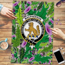 Scottish MacPherson Dress Ancient Clan Tartan Puzzle - Thistle Pattern Style Scottish Plaid Tartan Plaid