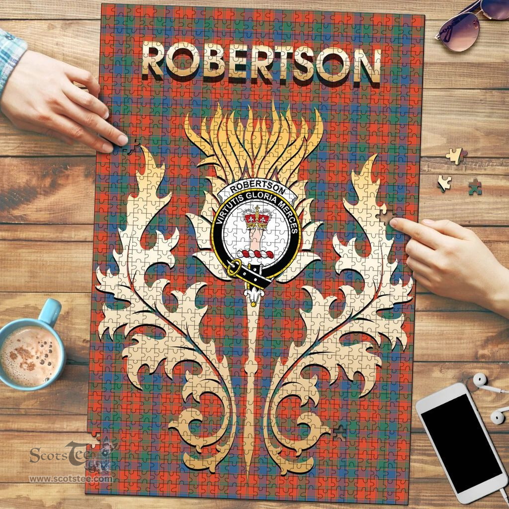 Scottish Robertson Ancient Clan Tartan Puzzle - Thistle Scotland Style Scottish Plaid Tartan Plaid