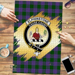 Scottish Elphinstone Clan Tartan Puzzle - Gold Style Scottish Plaid Tartan Plaid