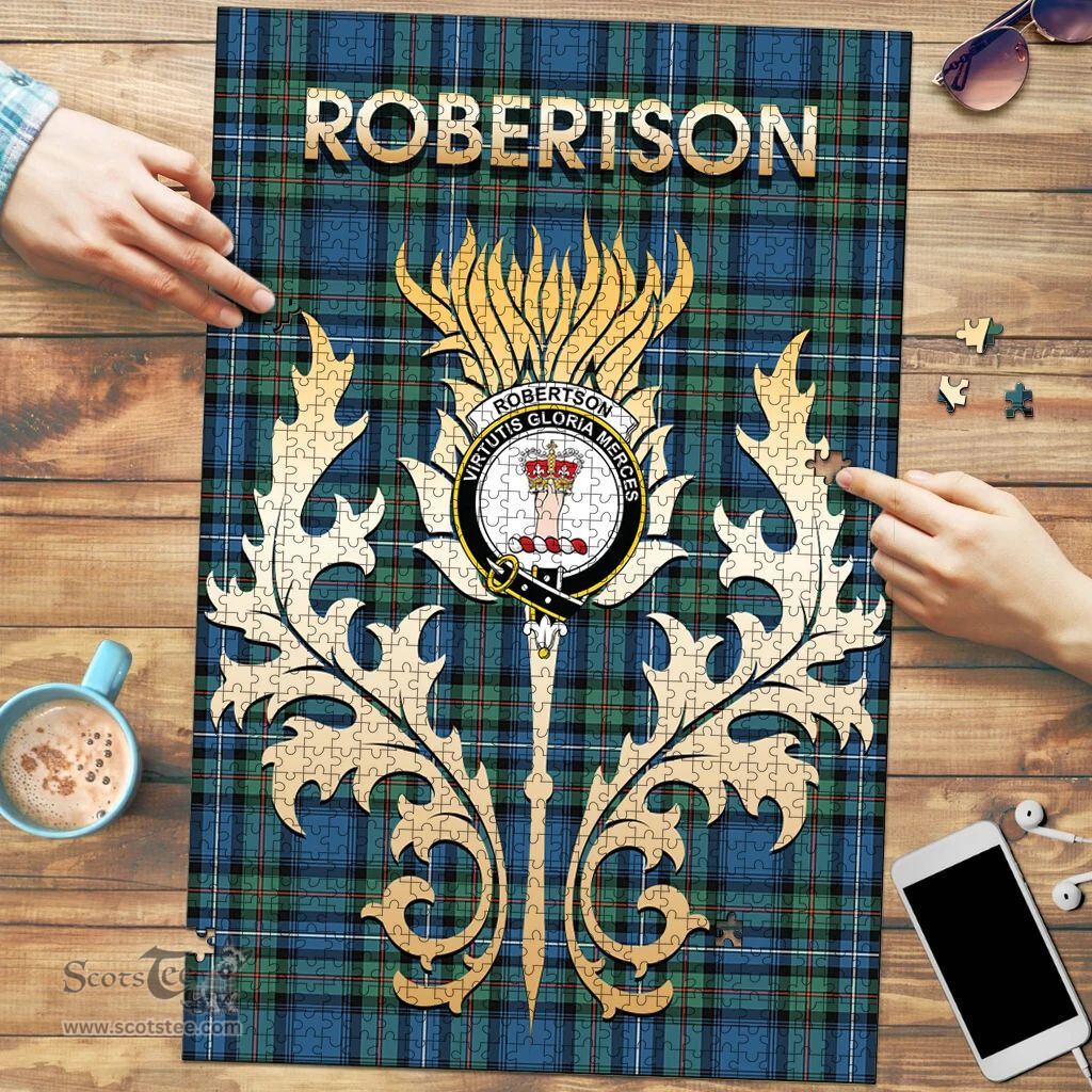 Scottish Robertson Hunting Ancient Clan Tartan Puzzle - Thistle Scotland Style Scottish Plaid Tartan Plaid
