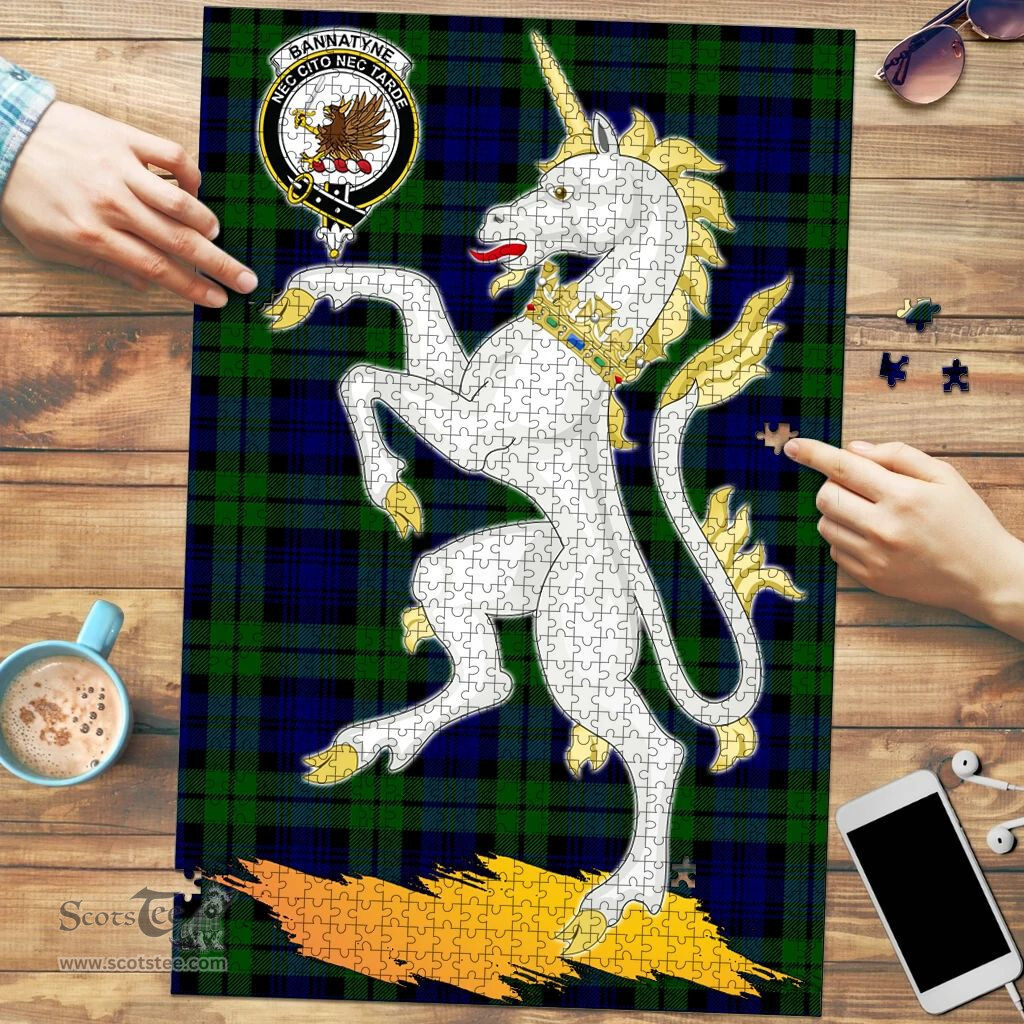 Scottish Bannatyne Clan Tartan Puzzle - Unicorn Style Scottish Plaid Tartan Plaid