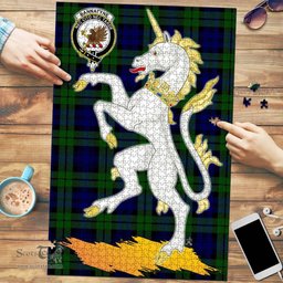 Scottish Bannatyne Clan Tartan Puzzle - Unicorn Style Scottish Plaid Tartan Plaid