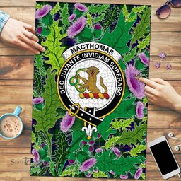 Scottish MacThomas Modern Clan Tartan Puzzle - Thistle Pattern Style Scottish Plaid Tartan Plaid