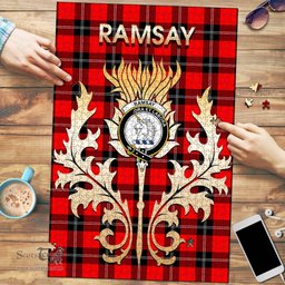 Scottish Ramsay Modern Clan Tartan Puzzle - Thistle Scotland Style Scottish Plaid Tartan Plaid