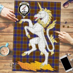 Scottish Balfour Modern Clan Tartan Puzzle - Unicorn Style Scottish Plaid Tartan Plaid