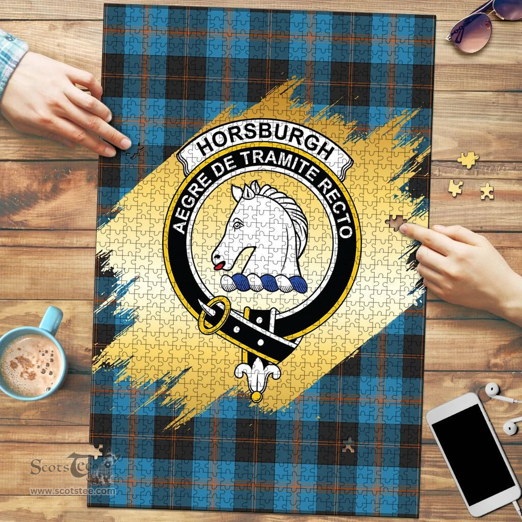 Scottish Horsburgh Clan Tartan Puzzle - Gold Style Scottish Plaid Tartan Plaid
