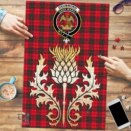 Scottish Drummond Modern Clan Tartan Puzzle - Thistle Gold Style Scottish Plaid Tartan Plaid