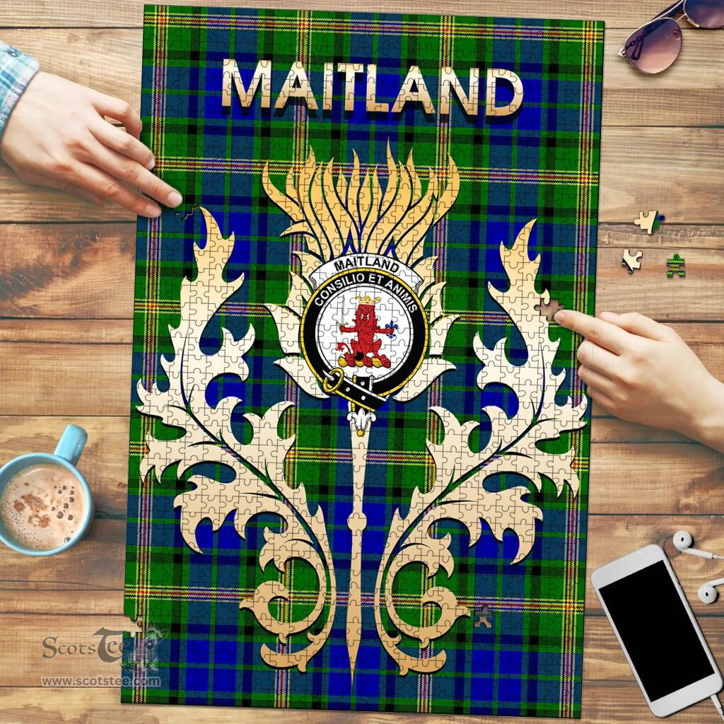 Scottish Maitland Clan Tartan Puzzle - Thistle Scotland Style Scottish Plaid Tartan Plaid