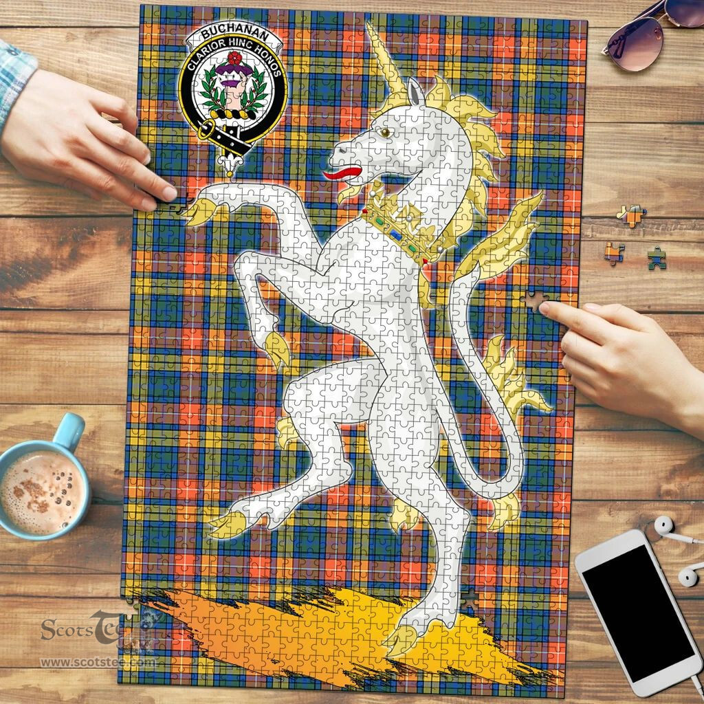 Scottish Buchanan Ancient Clan Tartan Puzzle - Unicorn Style Scottish Plaid Tartan Plaid