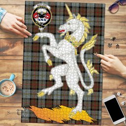 Scottish MacLeod of Harris Weathered Clan Tartan Puzzle - Unicorn Style Scottish Plaid Tartan Plaid