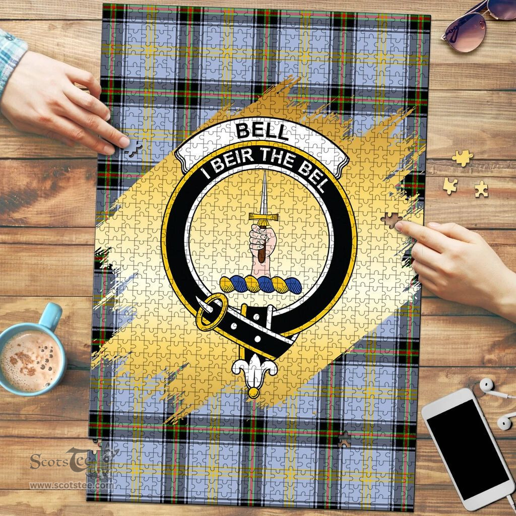 Scottish Bell of the Borders Clan Tartan Puzzle - Gold Style Scottish Plaid Tartan Plaid