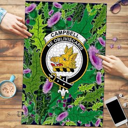 Scottish Campbell of Breadalbane Modern Clan Tartan Puzzle - Thistle Pattern Style Scottish Plaid Tartan Plaid