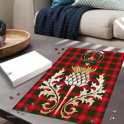 Scottish Rattray Modern Clan Tartan Puzzle - Thistle Gold Style Scottish Plaid Tartan Plaid