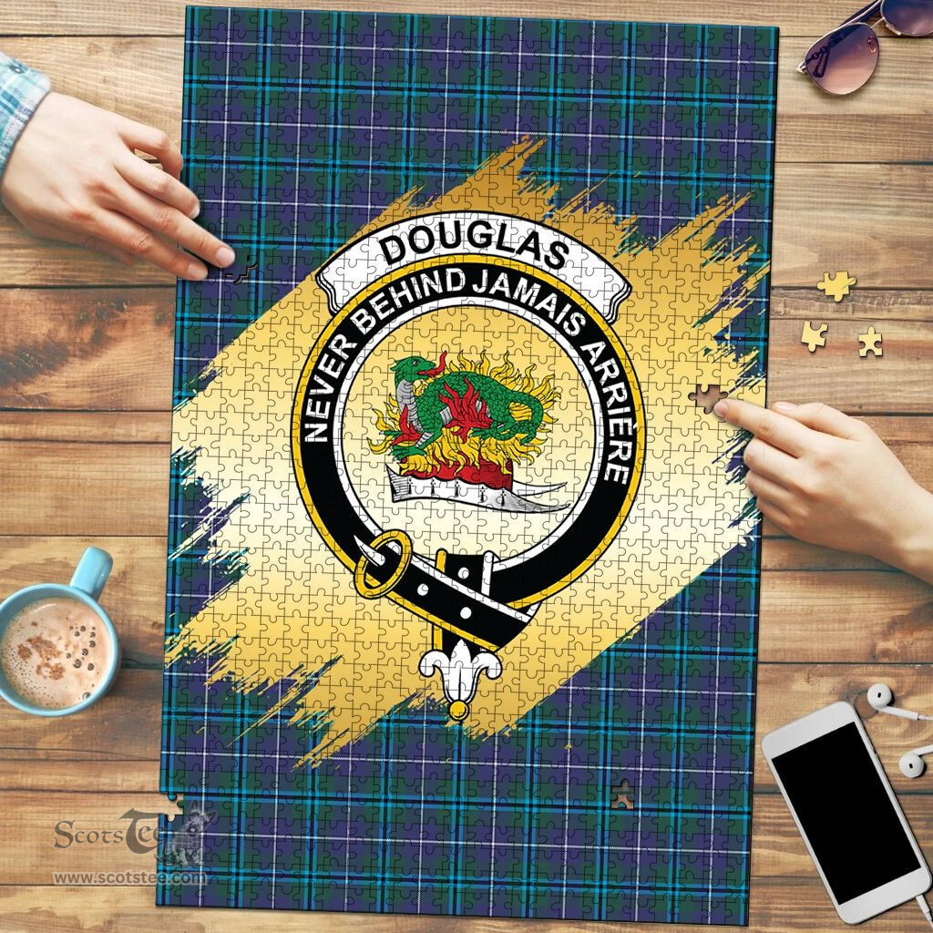 Scottish Douglas Modern Clan Tartan Puzzle - Gold Style Scottish Plaid Tartan Plaid