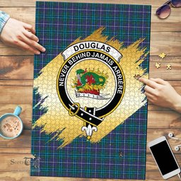 Scottish Douglas Modern Clan Tartan Puzzle - Gold Style Scottish Plaid Tartan Plaid