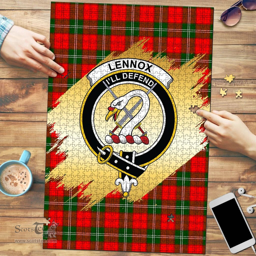 Scottish Lennox Modern Clan Tartan Puzzle - Gold Style Scottish Plaid Tartan Plaid