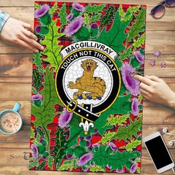 Scottish MacGillivray Modern Clan Tartan Puzzle - Thistle Pattern Style Scottish Plaid Tartan Plaid