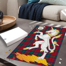 Scottish Lindsay Modern Clan Tartan Puzzle - Unicorn Style Scottish Plaid Tartan Plaid