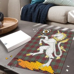 Scottish MacGregor Hunting Ancient Clan Tartan Puzzle - Unicorn Style Scottish Plaid Tartan Plaid