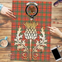 Scottish Munro Ancient Clan Tartan Puzzle - Thistle Gold Style Scottish Plaid Tartan Plaid