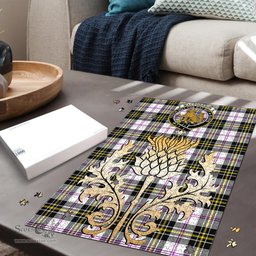 Scottish MacPherson Dress Modern Clan Tartan Puzzle - Thistle Gold Style Scottish Plaid Tartan Plaid