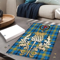 Scottish Laing Clan Tartan Puzzle - Thistle Gold Style Scottish Plaid Tartan Plaid