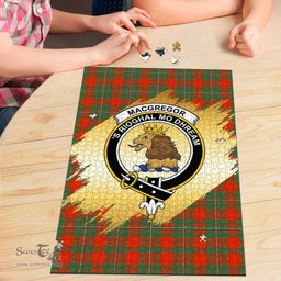 Scottish MacGregor Ancient Clan Tartan Puzzle - Gold Style Scottish Plaid Tartan Plaid