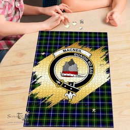 Scottish MacNeil of Barra Modern Clan Tartan Puzzle - Gold Style Scottish Plaid Tartan Plaid