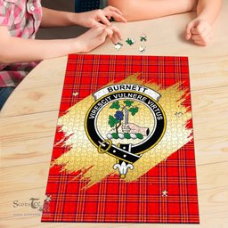 Scottish Burnett Modern Clan Tartan Puzzle - Gold Style Scottish Plaid Tartan Plaid