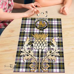 Scottish MacPherson Dress Modern Clan Tartan Puzzle - Thistle Gold Style Scottish Plaid Tartan Plaid