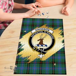 Scottish Davidson Ancient Clan Tartan Puzzle - Gold Style Scottish Plaid Tartan Plaid