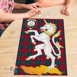 Scottish Lindsay Modern Clan Tartan Puzzle - Unicorn Style Scottish Plaid Tartan Plaid