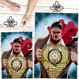 Scottish Jardine Clan Tartan Puzzle - Supper Hero Style Scottish Plaid Tartan Plaid