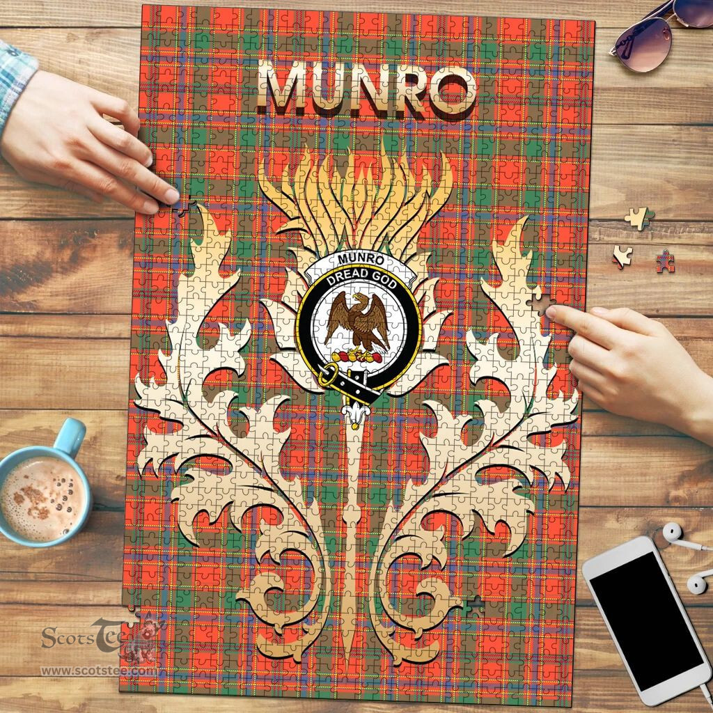 Scottish Munro Ancient Clan Tartan Puzzle - Thistle Scotland Style Scottish Plaid Tartan Plaid