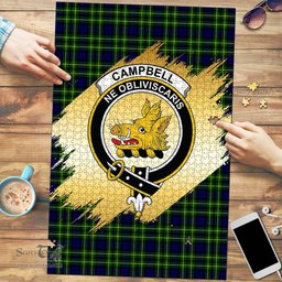 Scottish Campbell of Breadalbane Modern Clan Tartan Puzzle - Gold Style Scottish Plaid Tartan Plaid