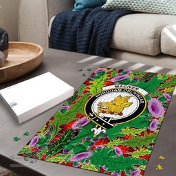 Scottish MacIver Modern Clan Tartan Puzzle - Thistle Pattern Style Scottish Plaid Tartan Plaid